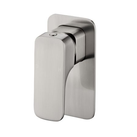 Eden Round Cornered Rectangle Handle Wall Mixer Brushed Nickel