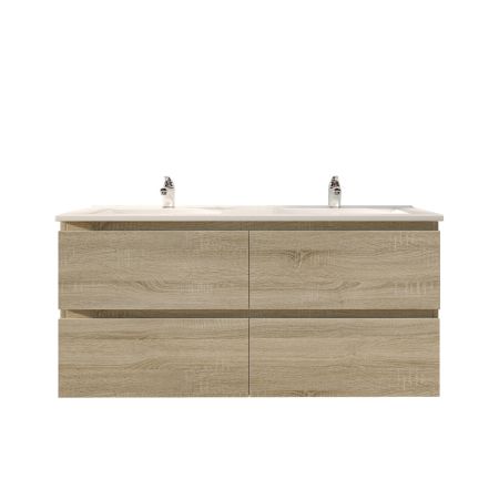 1200mm Wall Hung Bathroom Vanity White Oak Wood Grain High density MDF board with 2 PAC finish