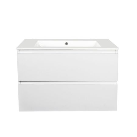 750mm Wall Hung Bathroom Vanity Matte White PVC Vacuum Filmed Cabinet Only