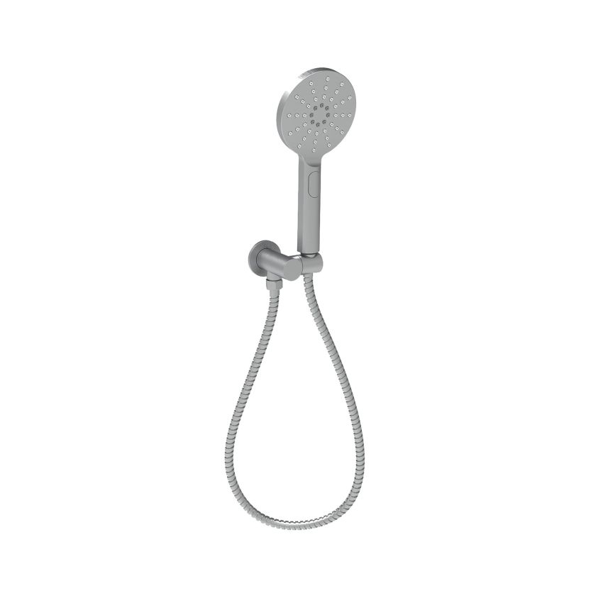 Cora Round Hand Shower On Wall Outlet Bracket Gun Metal