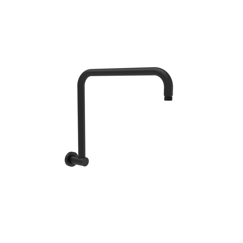 Round Rectangle Curved Shower Arm Matt Black