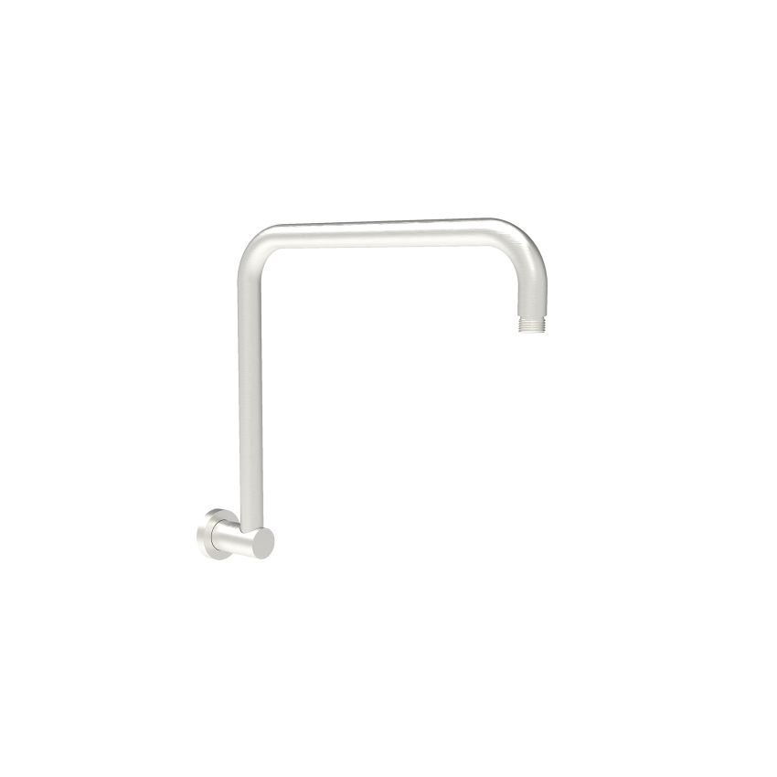 Round Rectangle Curved Shower Arm Brushed Nickel