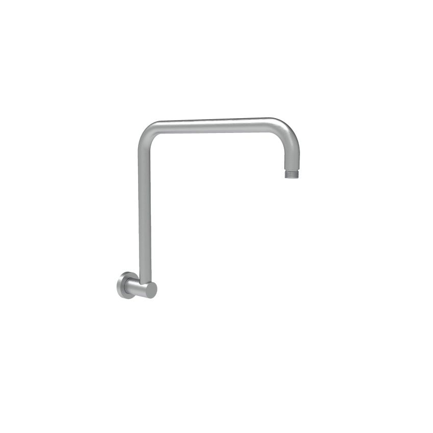 Round Rectangle Curved Shower Arm Gun Metal