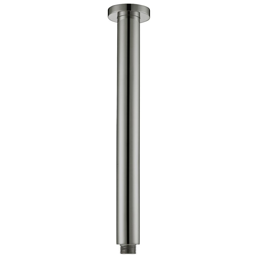 Round Vertical Shower Arm Brushed Nickel 300mm