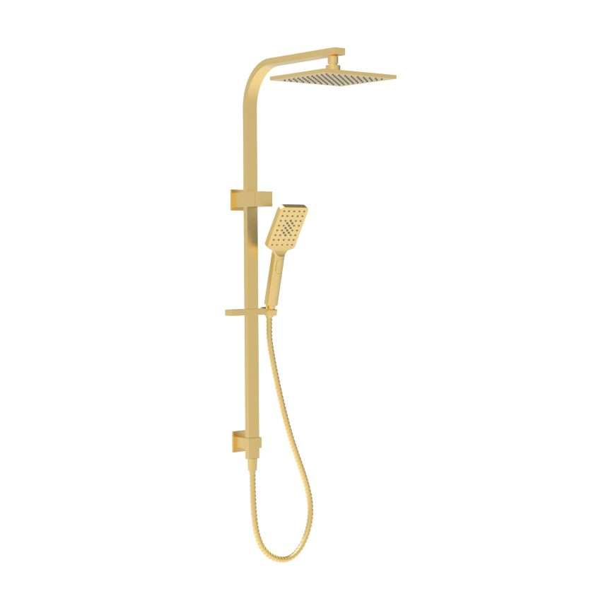 Eden Square Multi-function Shower Set Brushed Gold, 200mm Plastic Shower Head