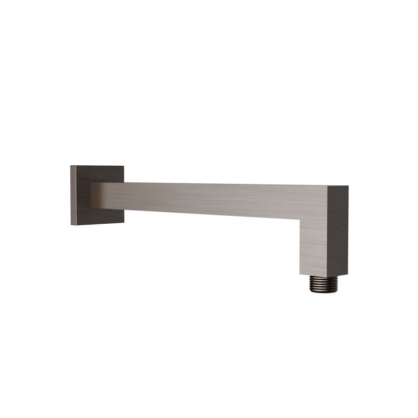 Square Horizontal Shower Arm Brushed Nickel 400mm