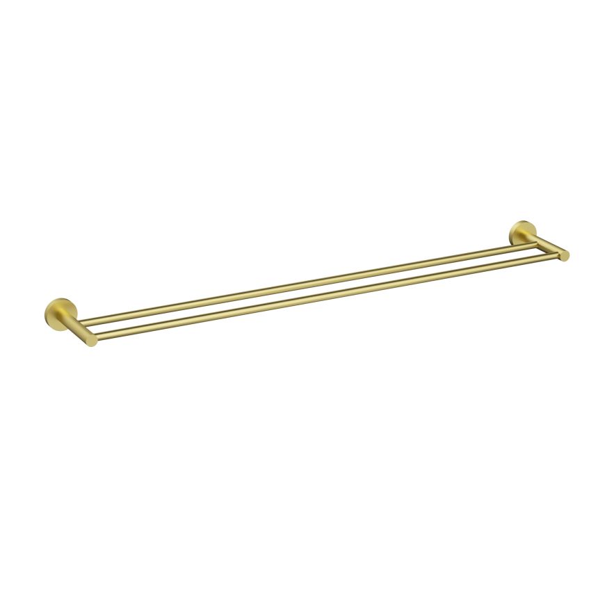 Otus Slimline Double Towel Rail 900mm Brushed Gold