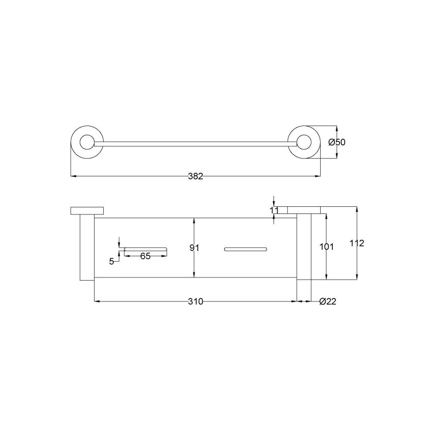 Otus Slimline Metal Shelf Chrome