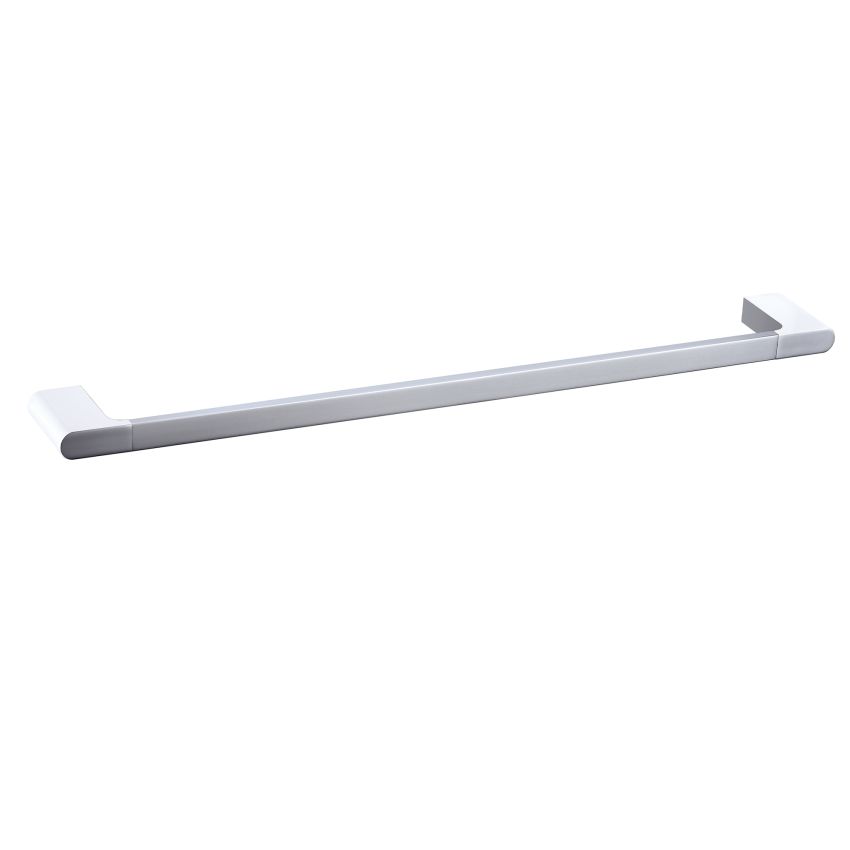 Cora Single Towel Rail 600mm Chrome & White