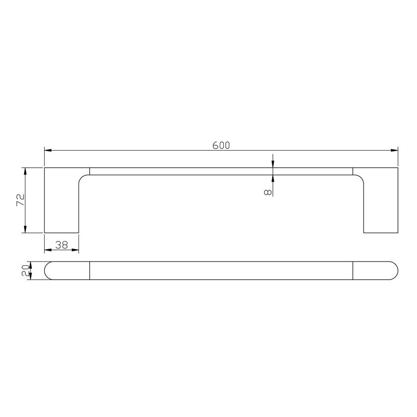 Cora Single Towel Rail 800mm Chrome