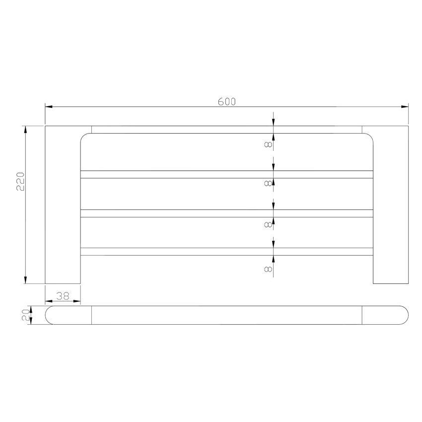 Cora Towel Rack 600mm Chrome & White