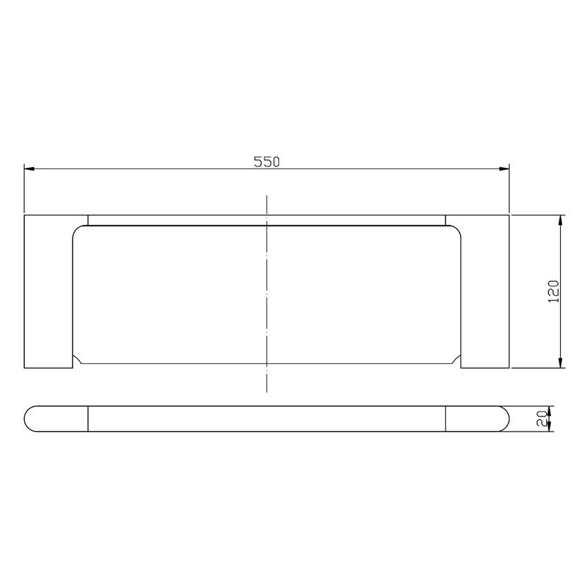 Cora Round Cornered Rectangle Cosmetic Shelf Gun Metal
