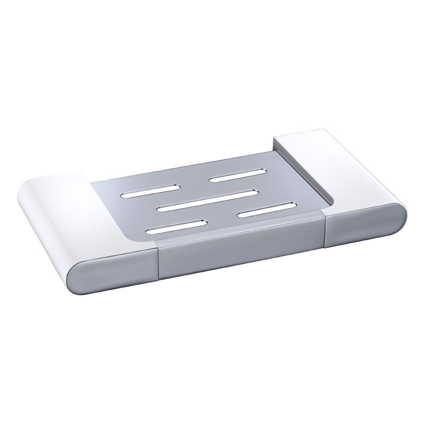 Cora Soap Holder Chrome&White 