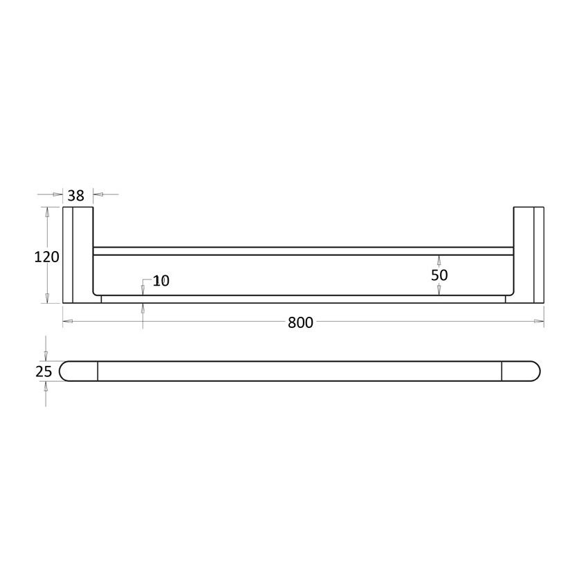 Flores Double Towel Rail 800mm Gun Metal