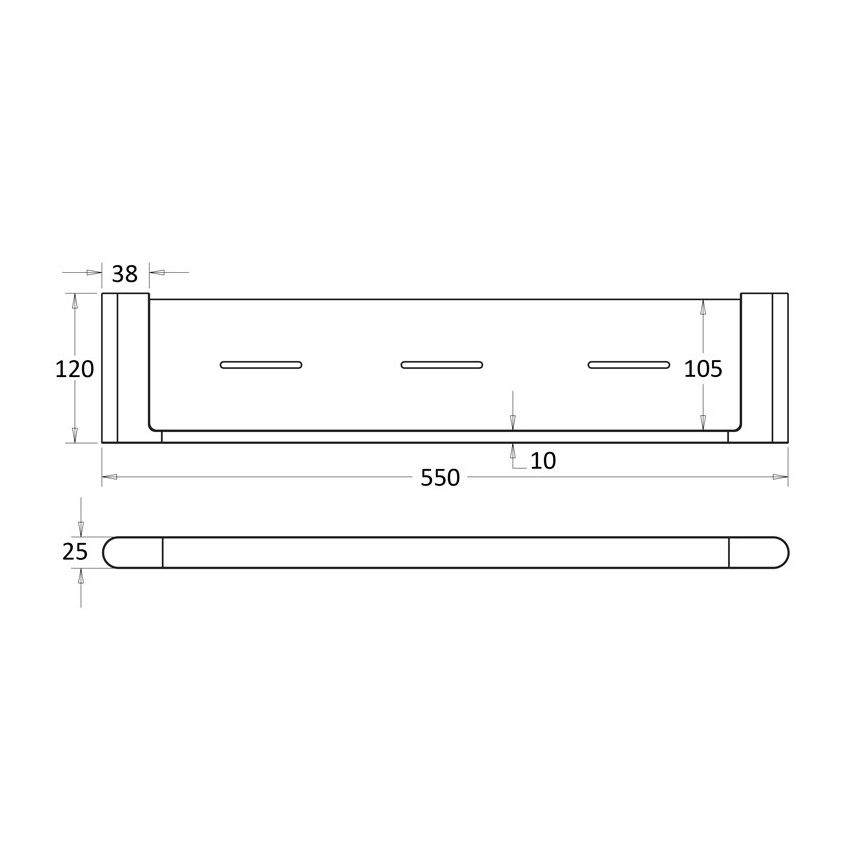 Flores Cosmetic Shelf Gun Metal