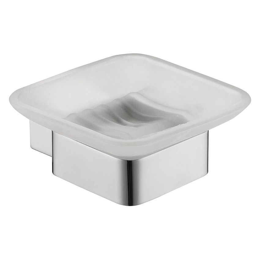 Rosa Glass Soap Dish Chrome