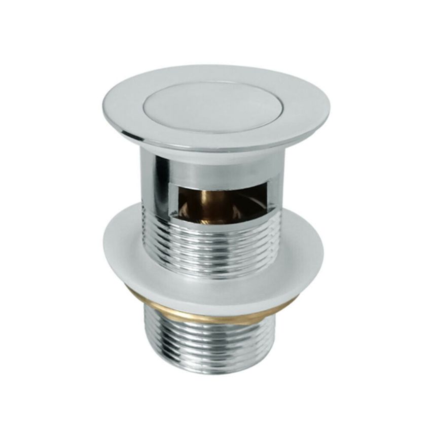 32mm Bathroom Chrome Solid Brass Basin Pop Up Waste with Overflow