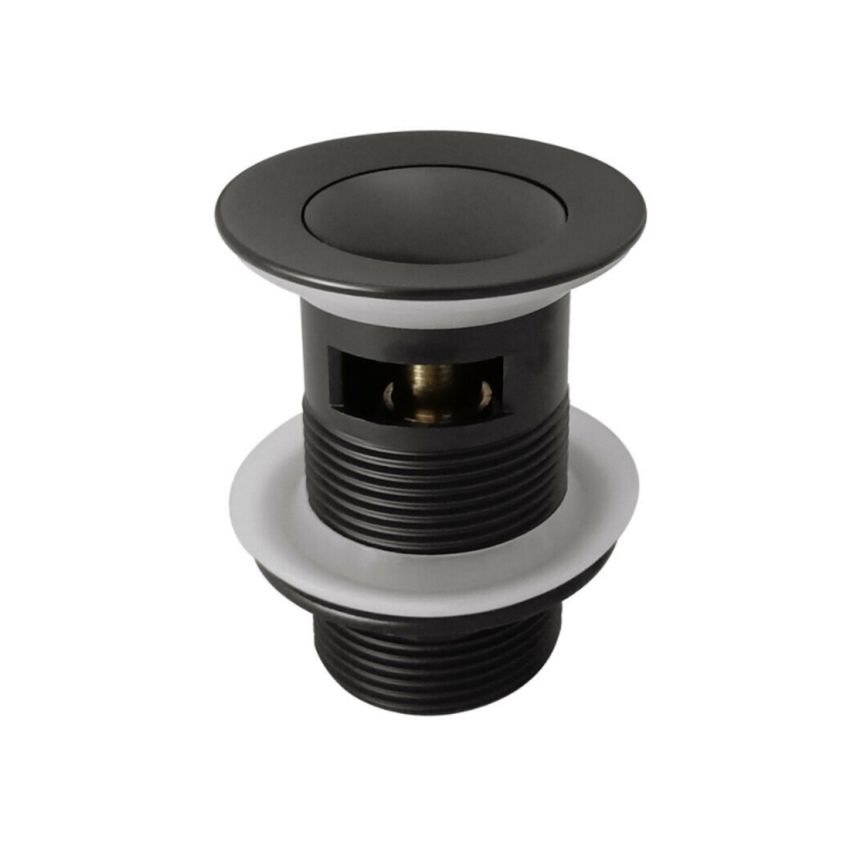 32mm Bathroom Matt Black Solid Brass Basin Pop Up Waste with Overflow