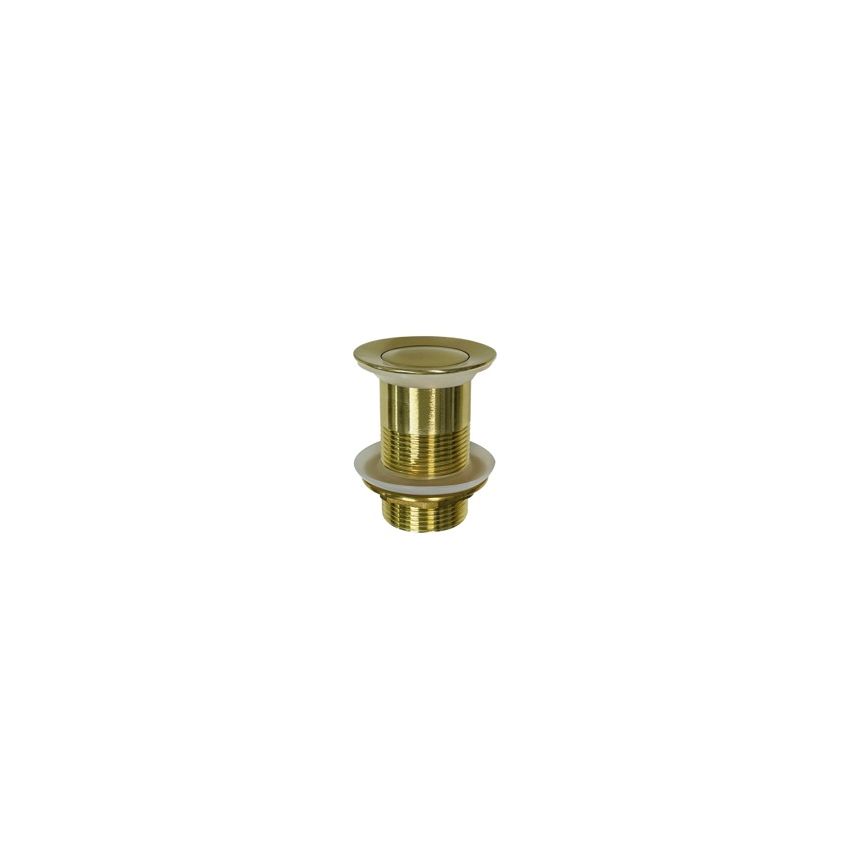 32mm Bathroom Brushed Gold Solid Brass Basin Pop Up Waste No Overflow