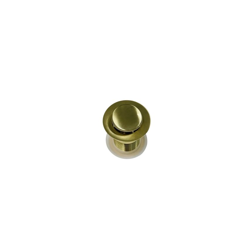 32mm Bathroom Brushed Gold Solid Brass Basin Pop Up Waste No Overflow