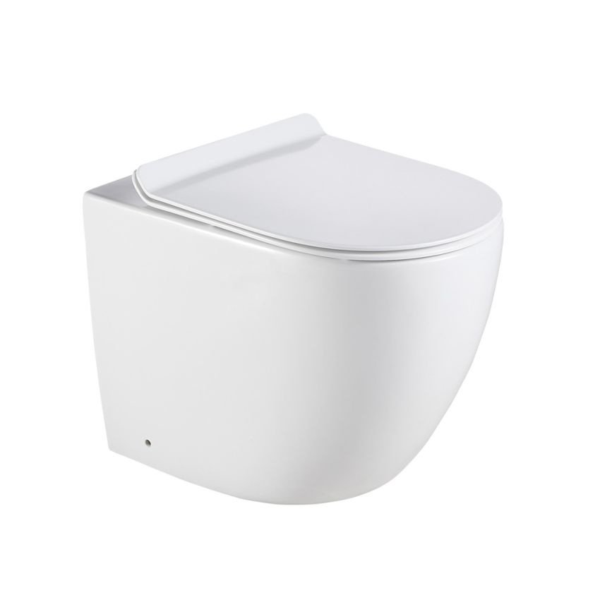 Bathroom Toilet Suites Back to Wall Floor Pan Rimless Dual Flush System