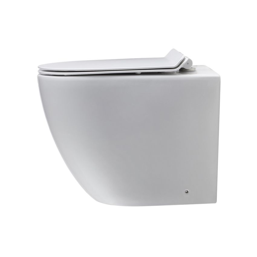 Bathroom Toilet Suites Back to Wall Floor Pan Rimless Dual Flush System Matte White