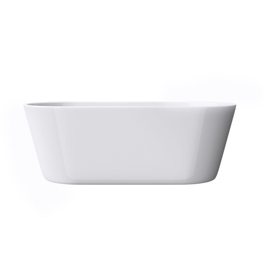 1500mm Freestanding Bathtub Oval Gloss White Acrylic No Overflow
