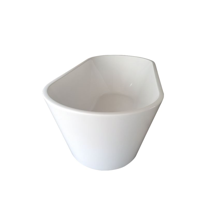 1700mm Freestanding Bathtub Oval Gloss White Acrylic No Overflow
