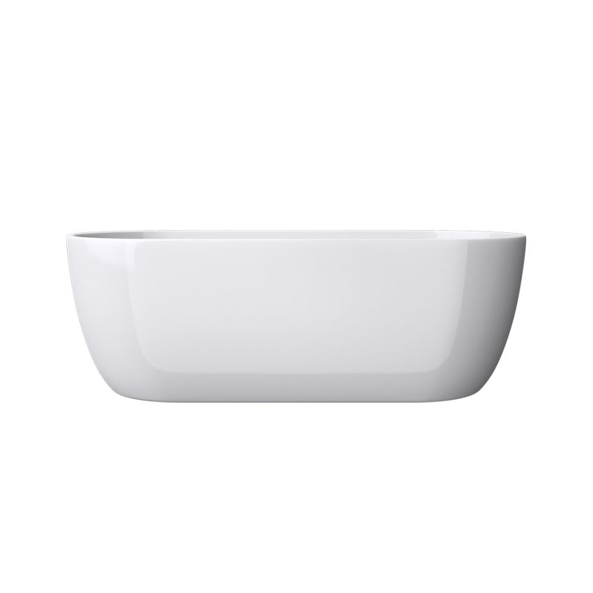 1500mm Freestanding Bathtub Oval Gloss White Acrylic No Overflow