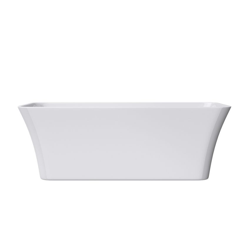 1500mm Freestanding Bathtub Rectangle Gloss White Acrylic No Overflow