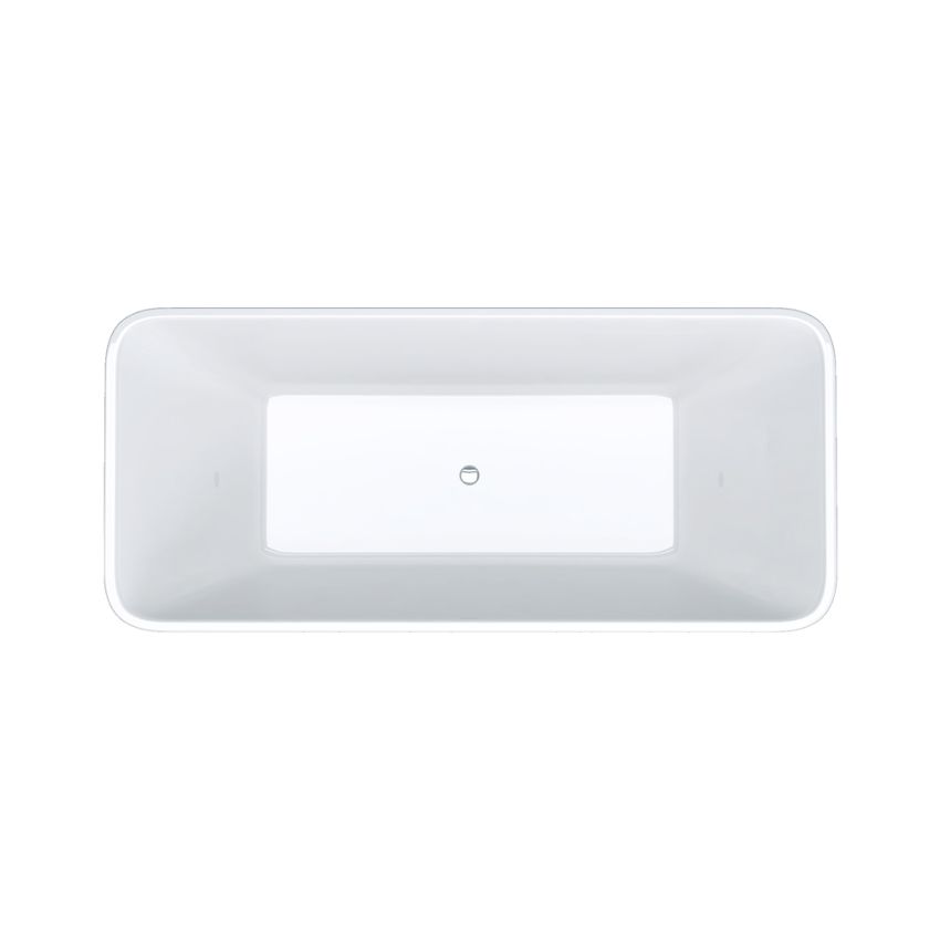 1700mm Freestanding Bathtub Rectangle Gloss White Acrylic No Overflow