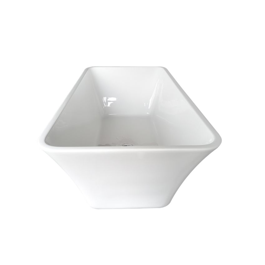 1700mm Freestanding Bathtub Rectangle Gloss White Acrylic No Overflow