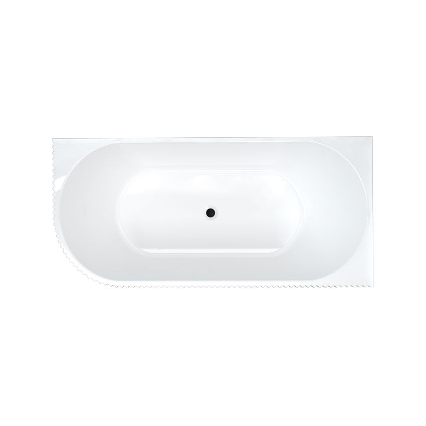 1700mm Freestanding Grooved Right Corner Fit Gloss White Acrylic Bathtub