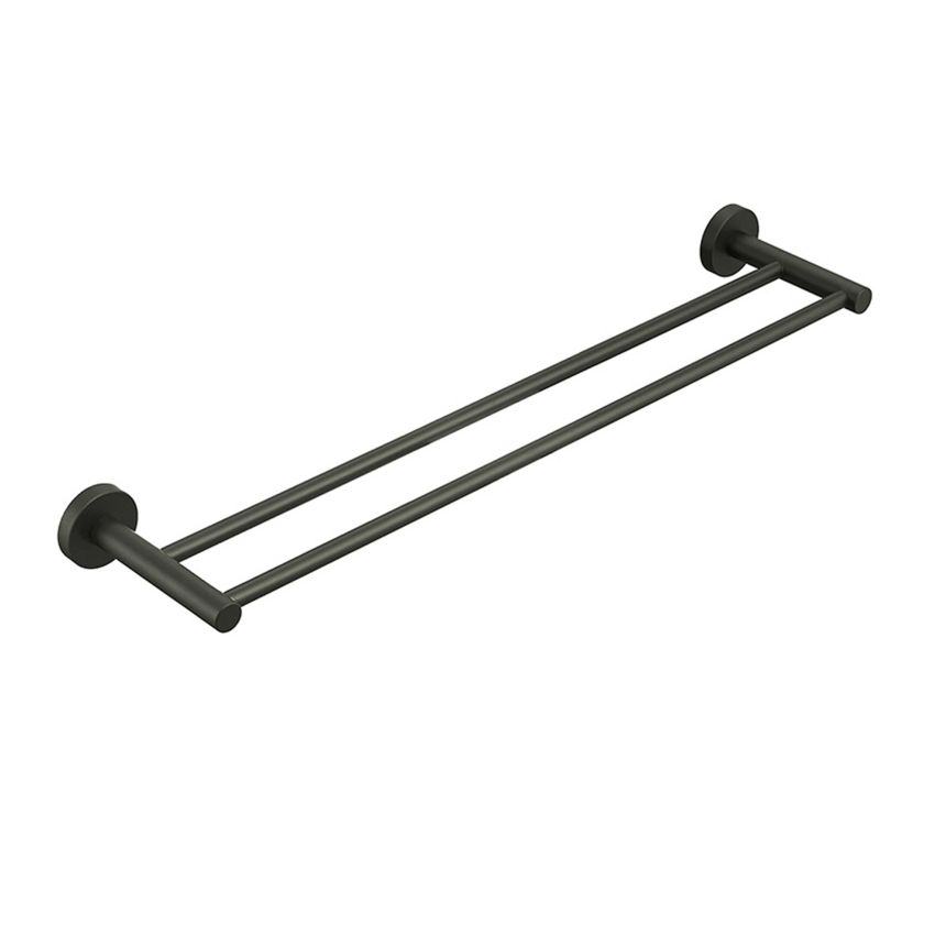 Otus Round Double Towel Rail 600mm Gunmetal