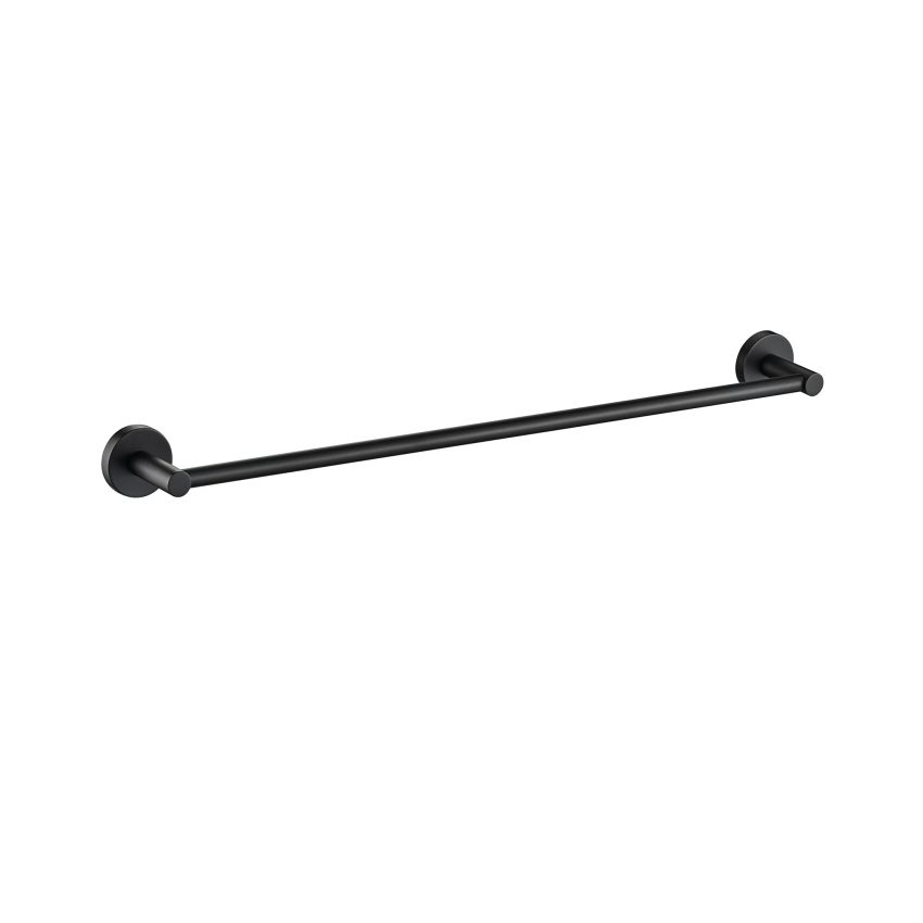 Otus Round Single Towel Rail 600mm Matt Black
