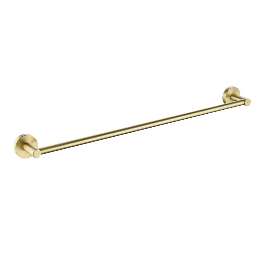 Otus Round Single Towel Rail 600mm Brushed Gold