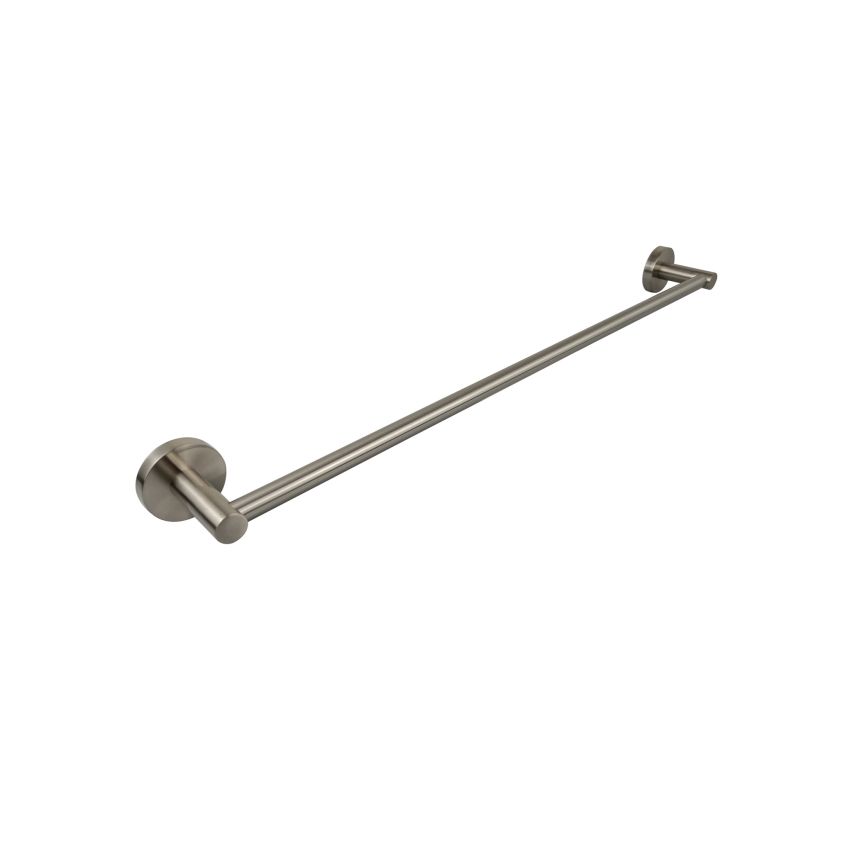 Otus Round Single Towel Rail 600mm Brushed Nickel