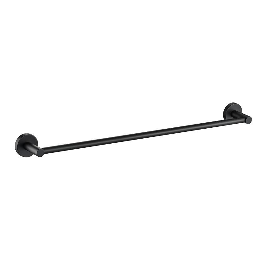 Otus Round Single Towel Rail 750mm Matt Black