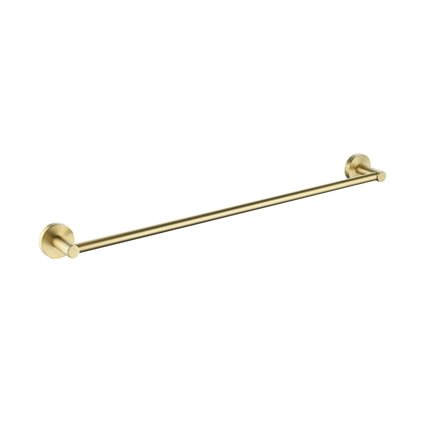 Otus Round Single Towel Rail 750mm Brushed Gold