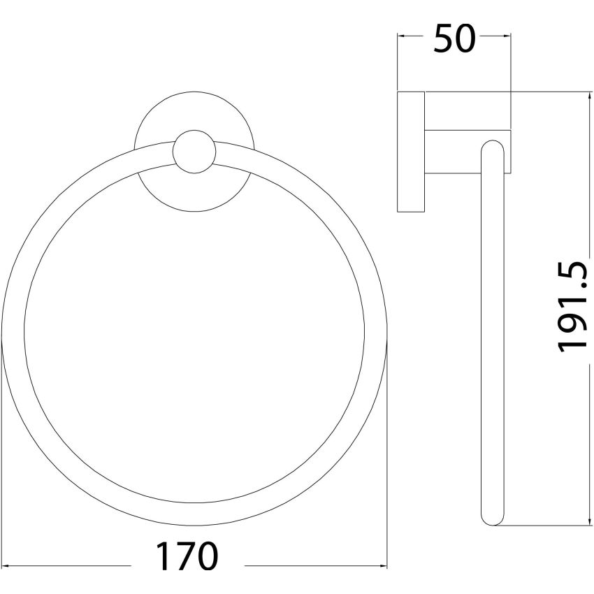 Otus Round Towel Ring Chrome