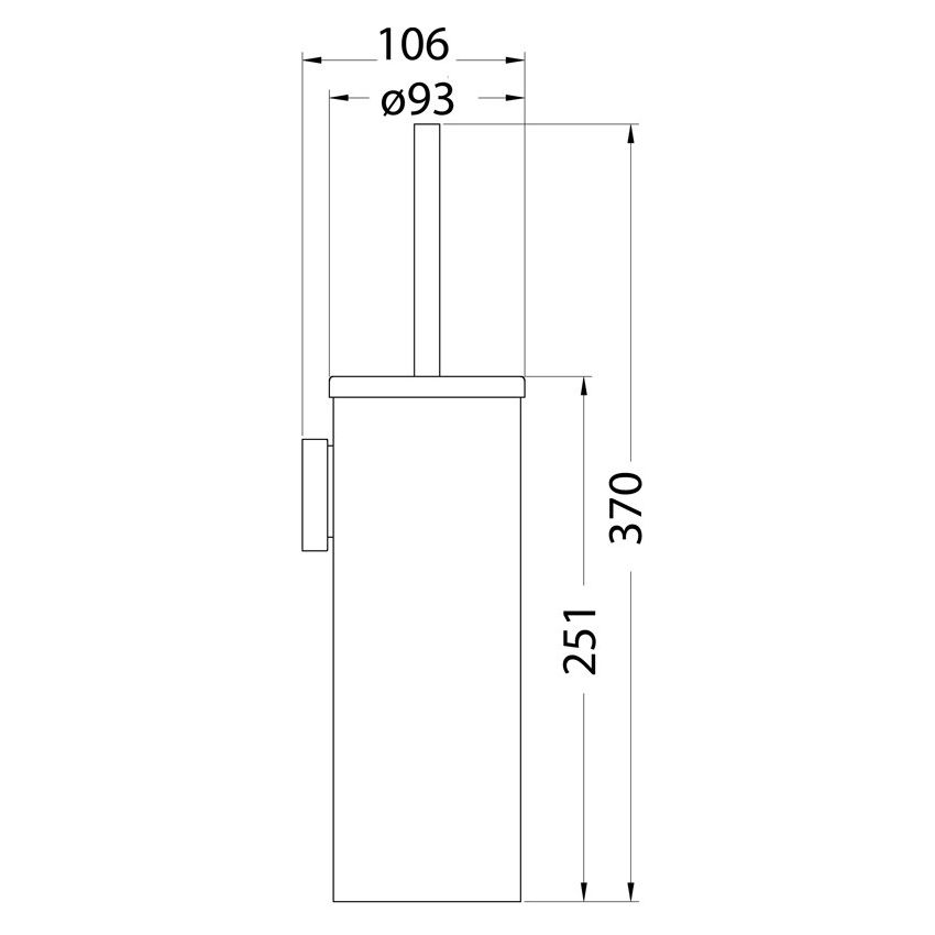 Otus Round Deluxe Toilet Brush Chrome