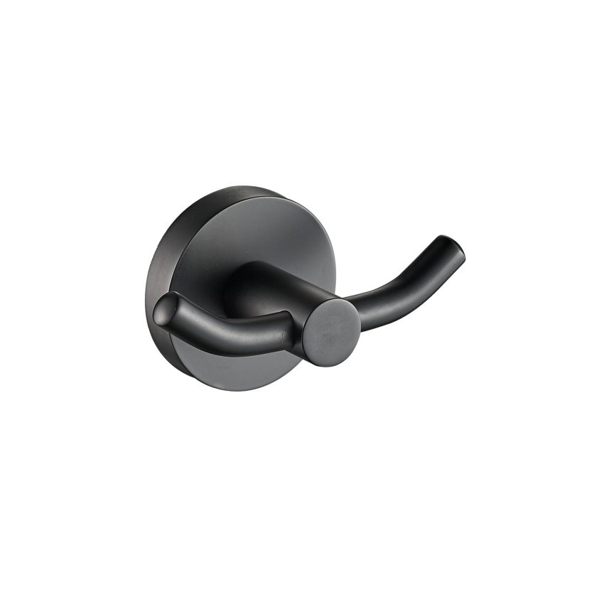 Otus Round Double Robe Hook Matt Black