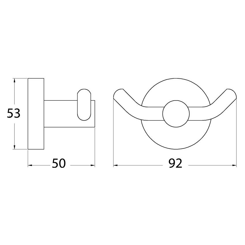 Otus Round Double Robe Hook Matt Black