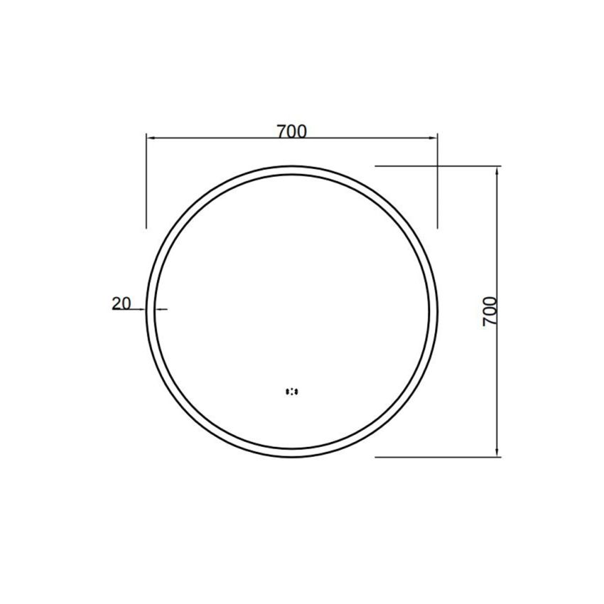 700mm Illuminated Round Bathroom LED Mirror With Touchless Switch 3 Color Lighting