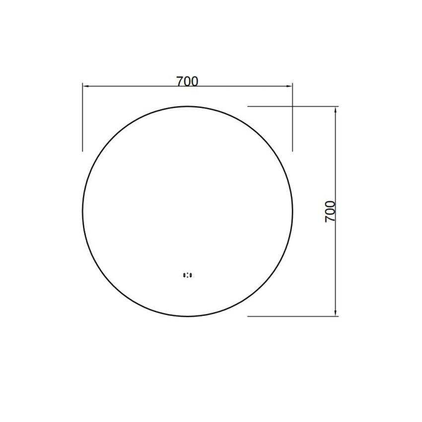 700mm 3 Color Round Backlit Bathroom LED Mirror Makeup Dustproof Smart Touch