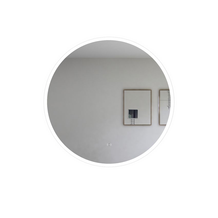 800mm Illuminated Round Bathroom LED Mirror With Touchless Switch 3 Color Lighting