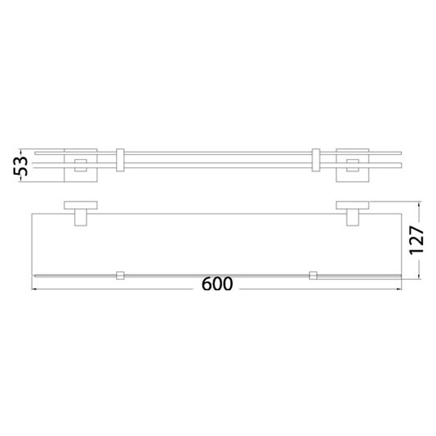 Sara Glass Shelf Chrome