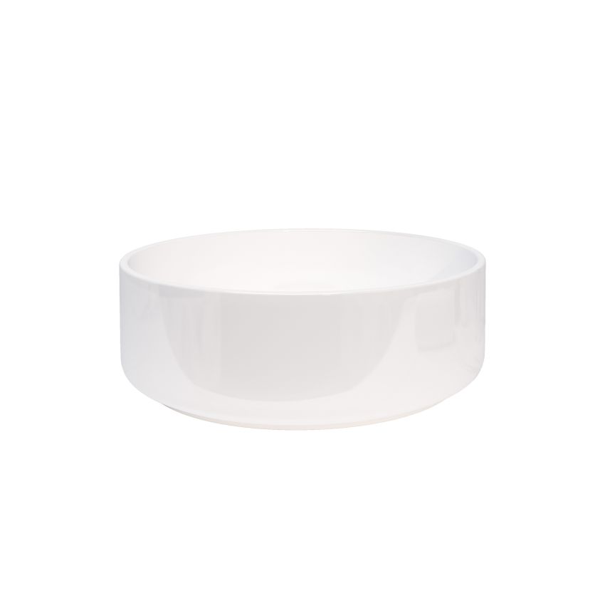 350x350x120mm Round Gloss White Ceramic Above Counter Basin Non-overflow