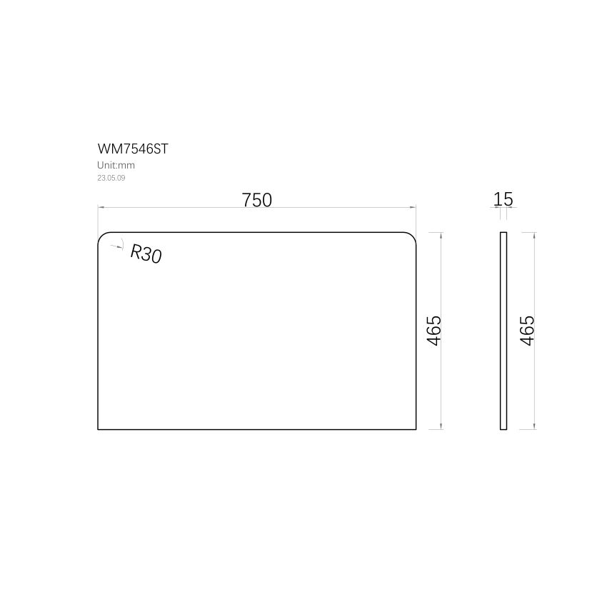 750x465x15mm White Marble Look Sintered Stone Top Benchtop