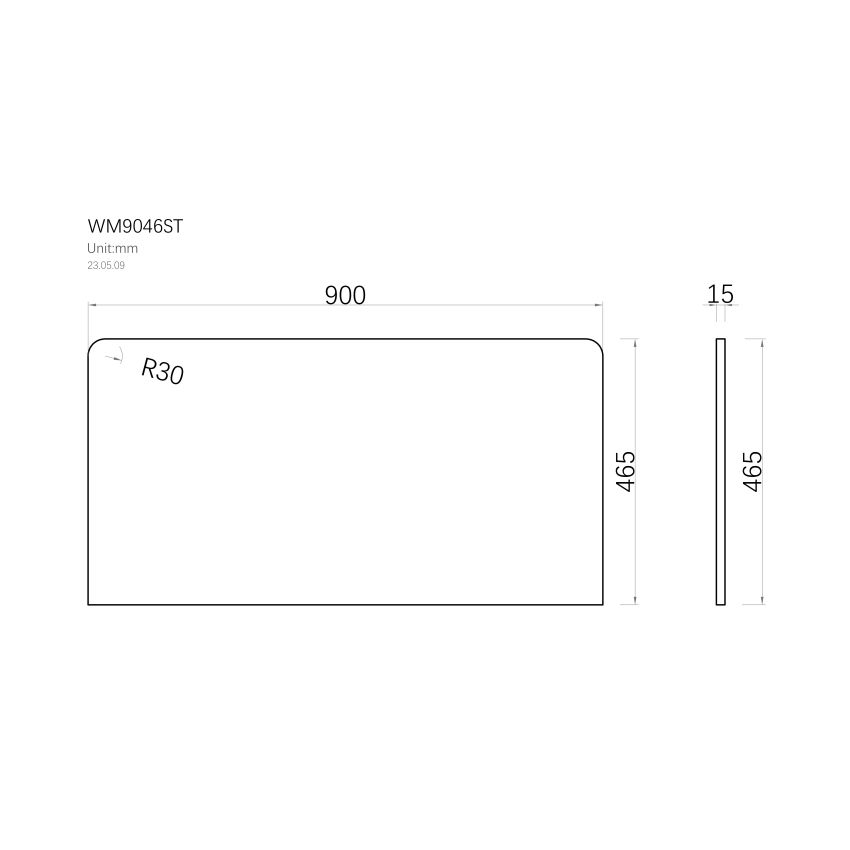 900x465x15mm White Marble Look Sintered Stone Top Benchtop